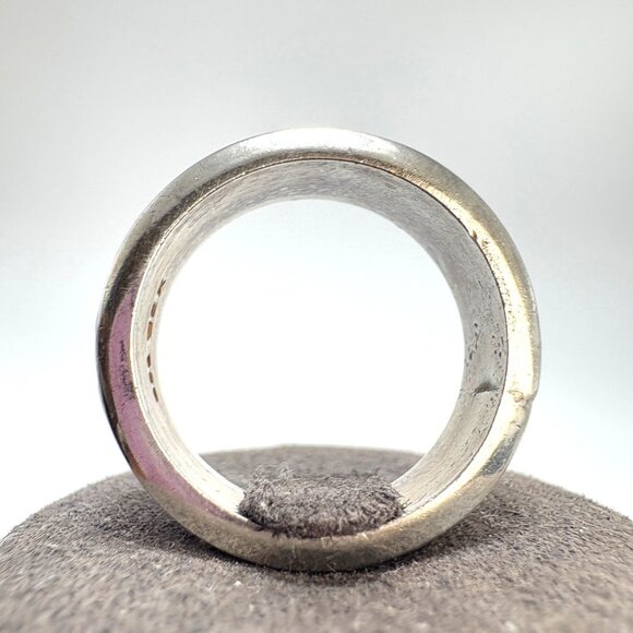 VTG Solid Sterling Silver 925 Scroll Greek Key Design Spinner Band Ring Size 9 - Picture 3 of 10